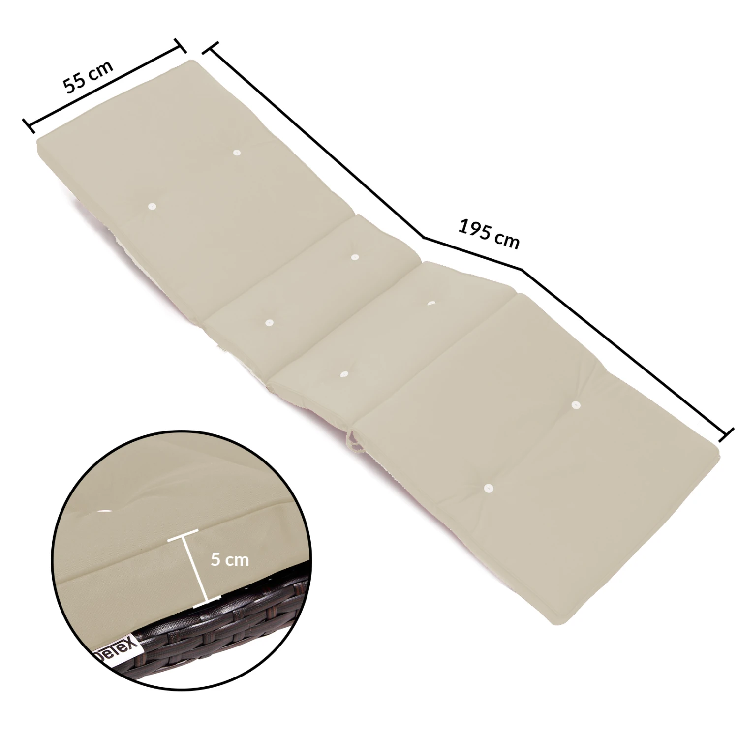 Sonnenliege Tami Sun Inkl. Auflage Creme – Bild 7