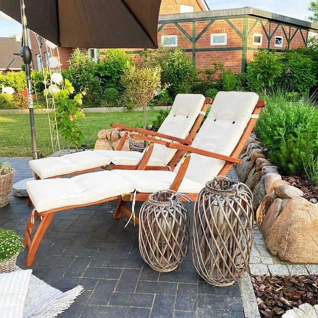 Auflage Sonnenliege Creme 173x43x6cm – Bild 6