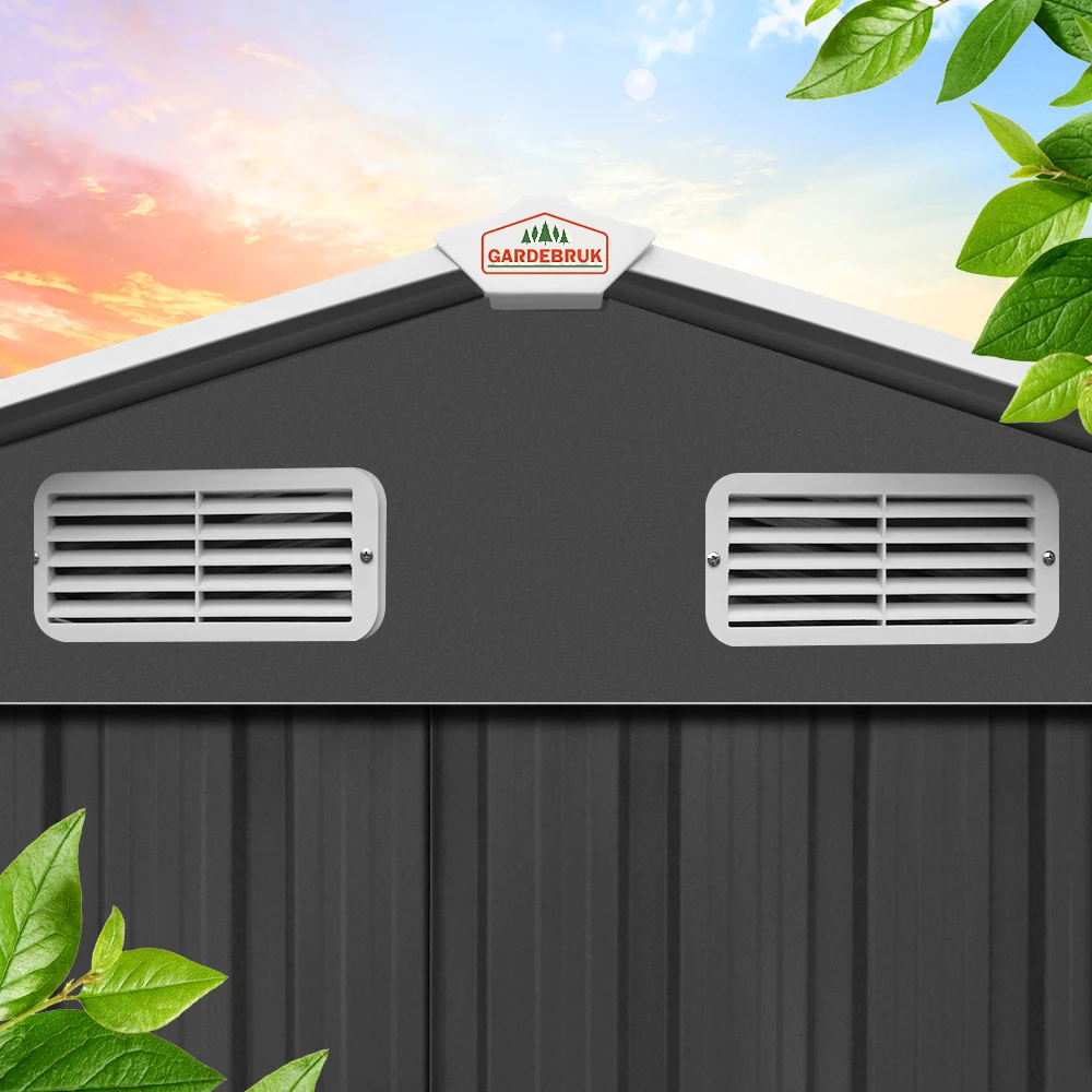 Geräteschuppen Anthrazit Metall 257x205x177,5cm – Bild 9