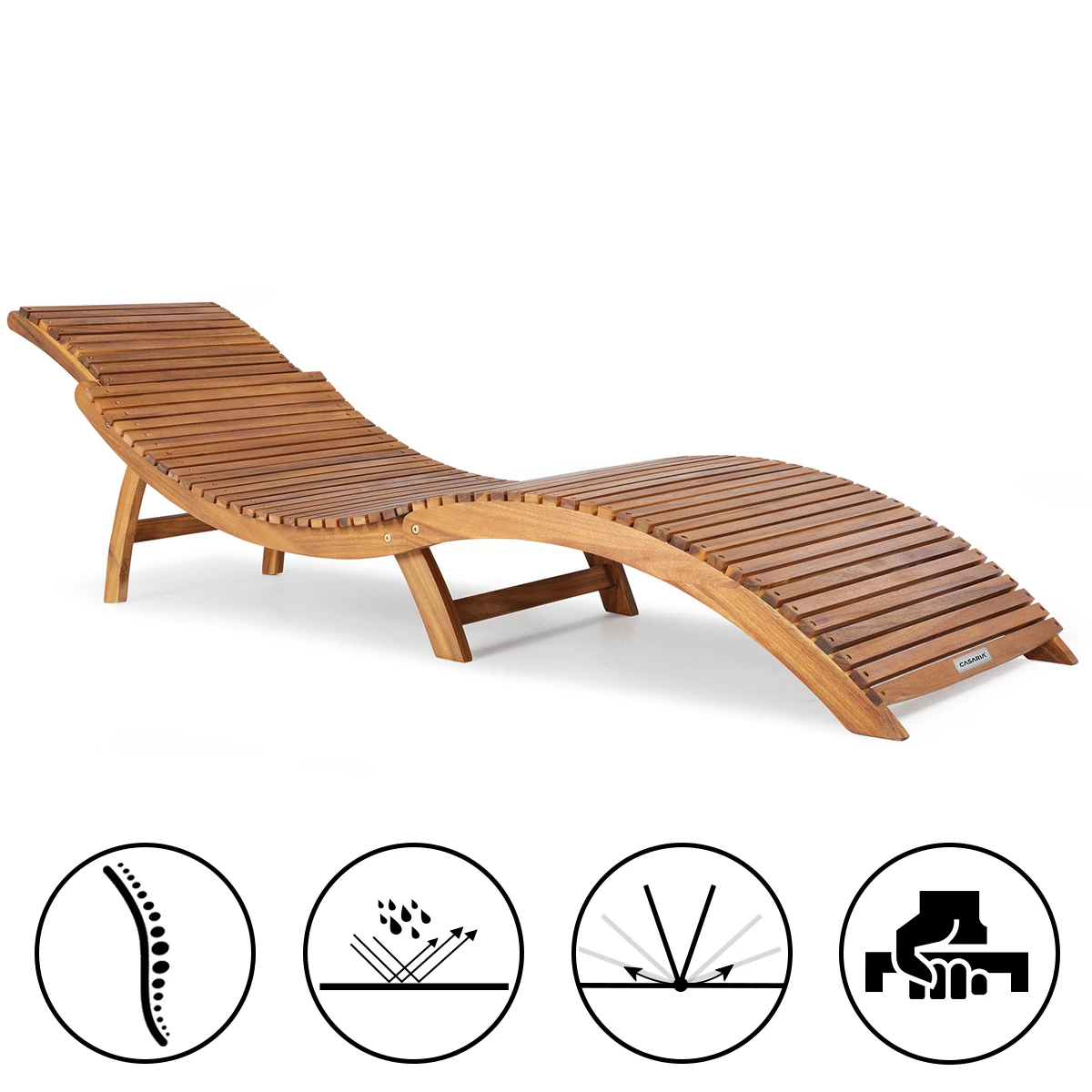 Faltbare Sonnenliege 2er-Set Akazienholz FSC®-zertifiziert – Bild 5