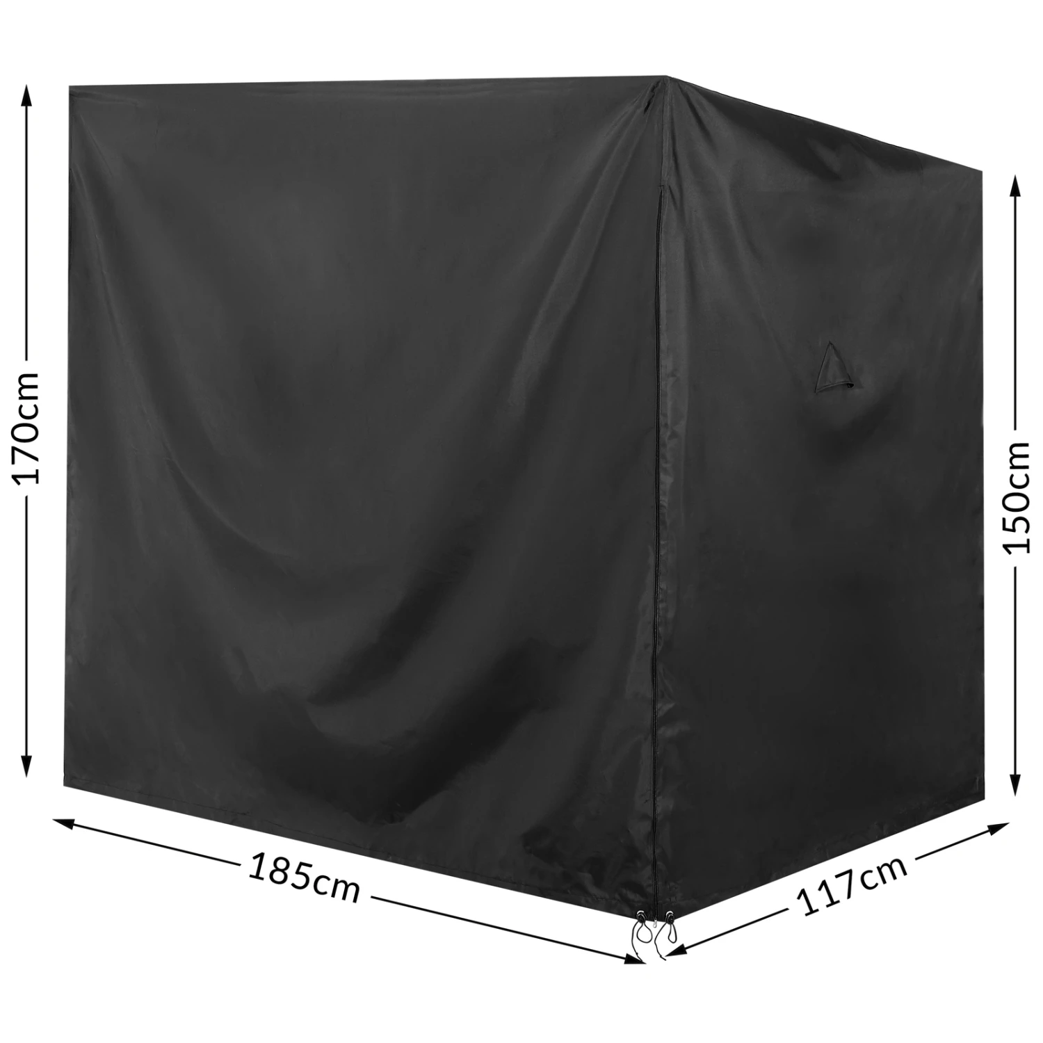 Abdeckplane Hollywoodschaukel Anthrazit 185x117x170/150cm – Bild 8
