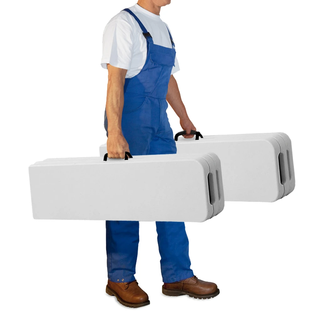 Bierbank 2er-Set Weiß Kunststoff 180cm – Bild 4