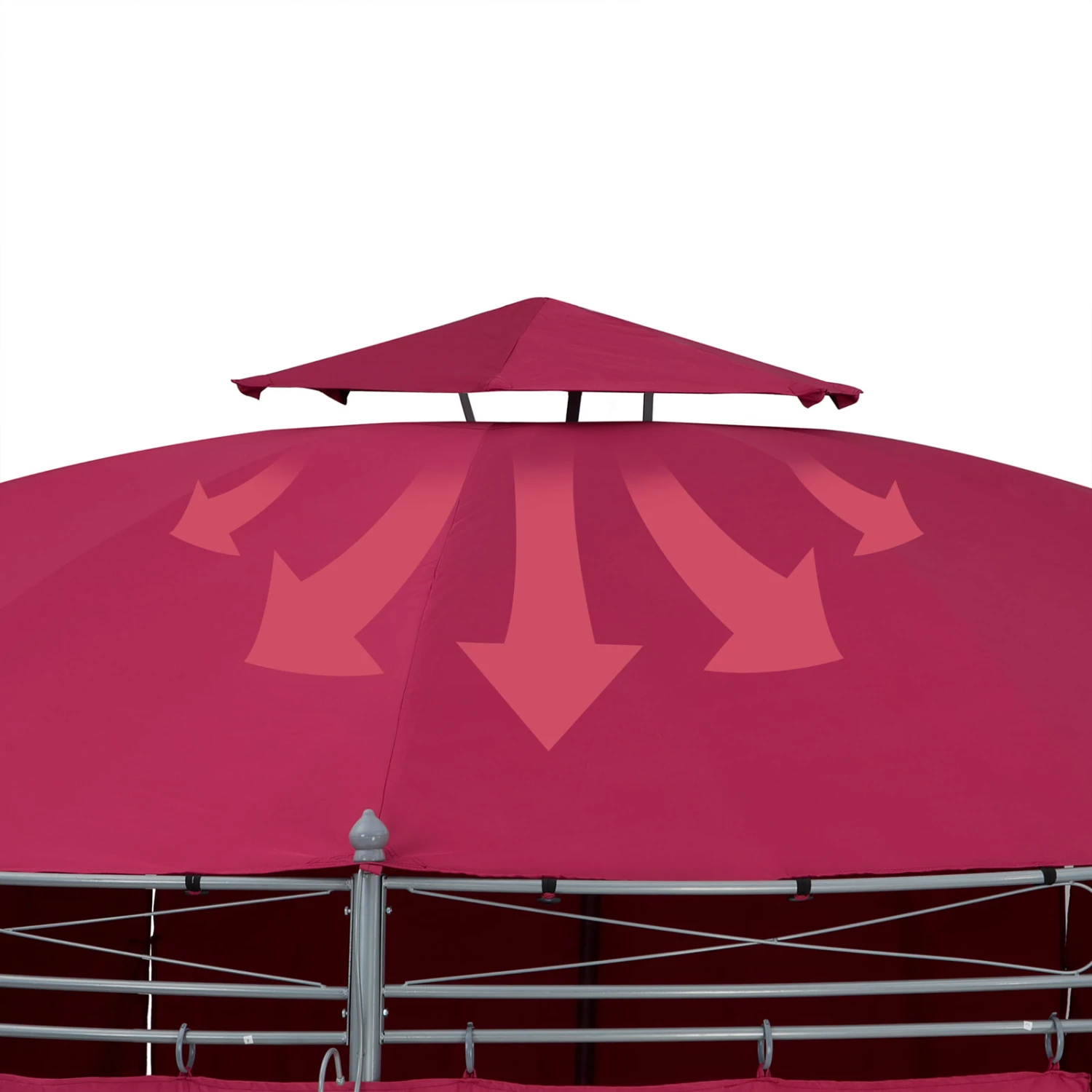 Pavillon Toscana Bordeauxviolett Ø3,5m UV-Schutz 50+ – Bild 2