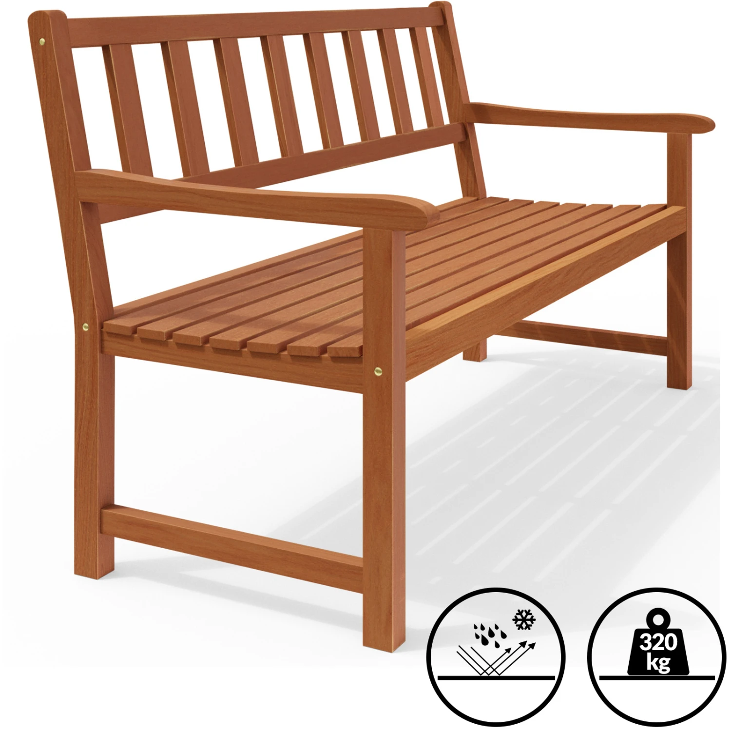 Gartenbank Kensington Akazienholz 120x90x50-58cm – Bild 9