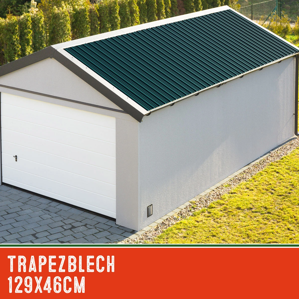 Trapezblech 12er-Set Grün 129x46cm Gelocht – Bild 2
