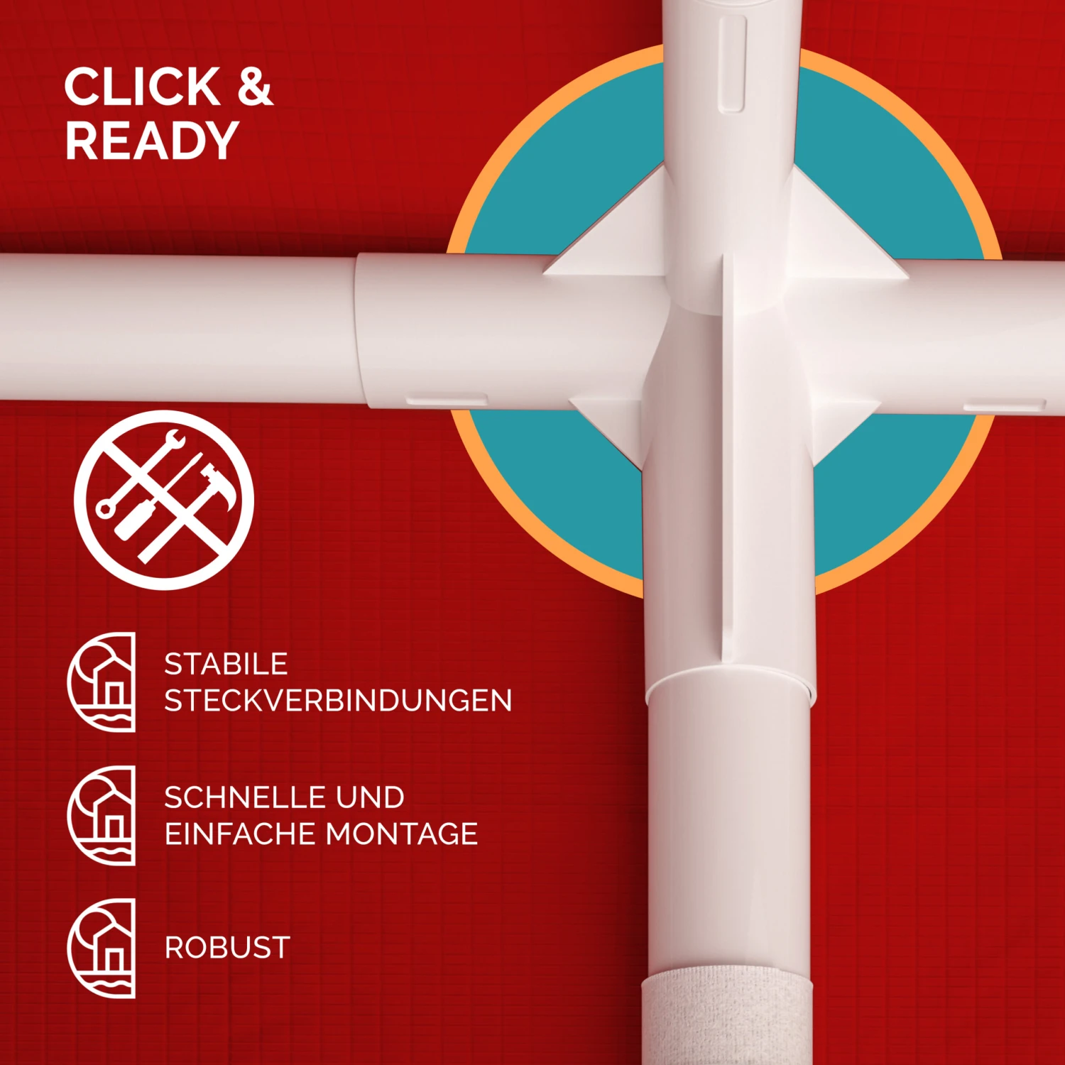 Festzelt Rimini Rot 3x6m UV-Schutz 50+ â Bild 3