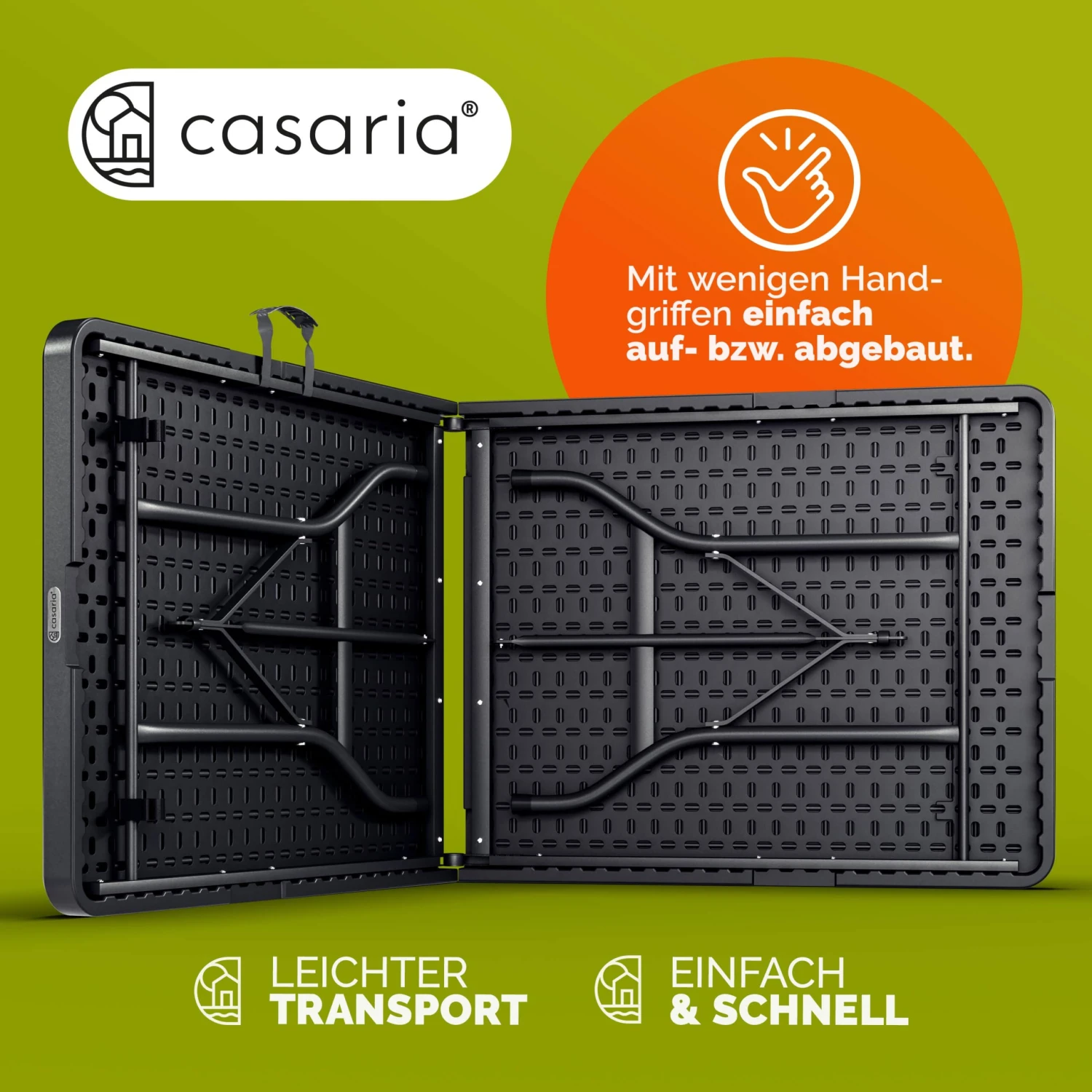 Klapptisch Anthrazit Kunststoff 183x75x73cm – Bild 4