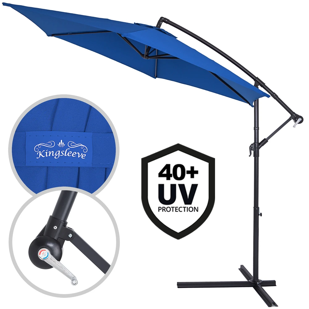 Ampelschirm Blau Alu Ø330cm UV-Schutz 50+ – Bild 5