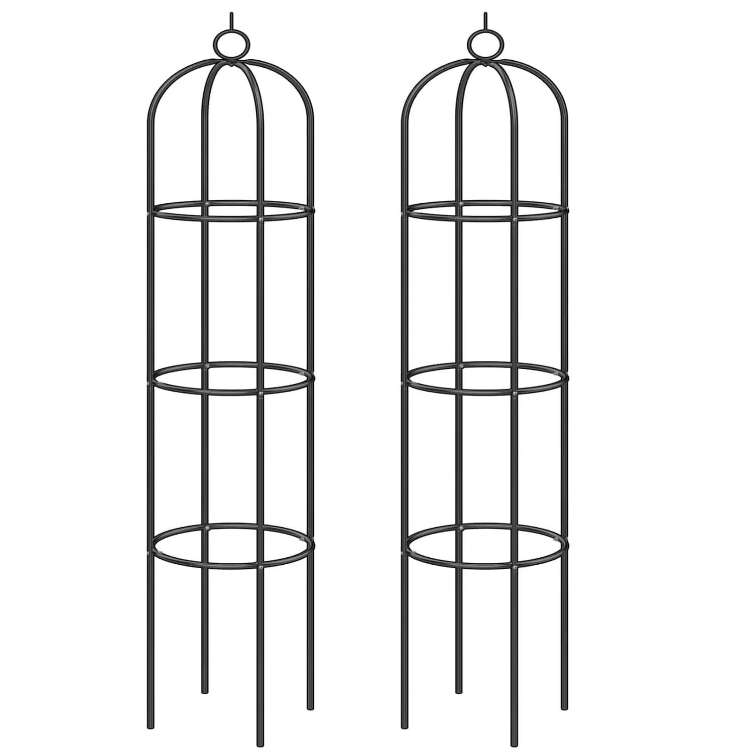Rosensäule 2er-Set Schwarz 200x40cm