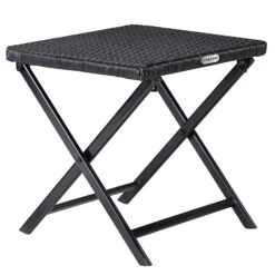 Polyrattan Klapphocker Rom 3in1 Schwarz