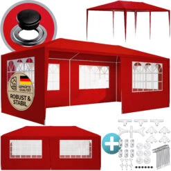 Festzelt Rimini Rot 3x6m UV-Schutz 50+