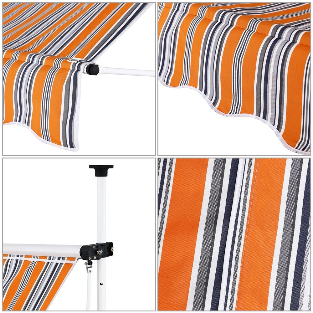 Klemmmarkise Orange/Schwarz/Weiß 200cm – Bild 5