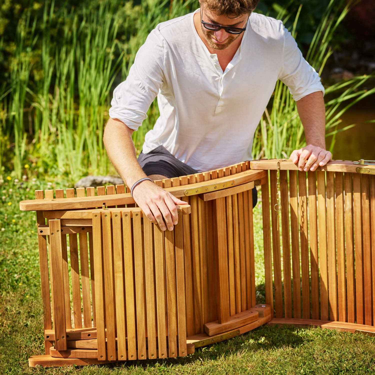 Faltbare Sonnenliege 2er-Set Akazienholz FSC®-zertifiziert – Bild 8