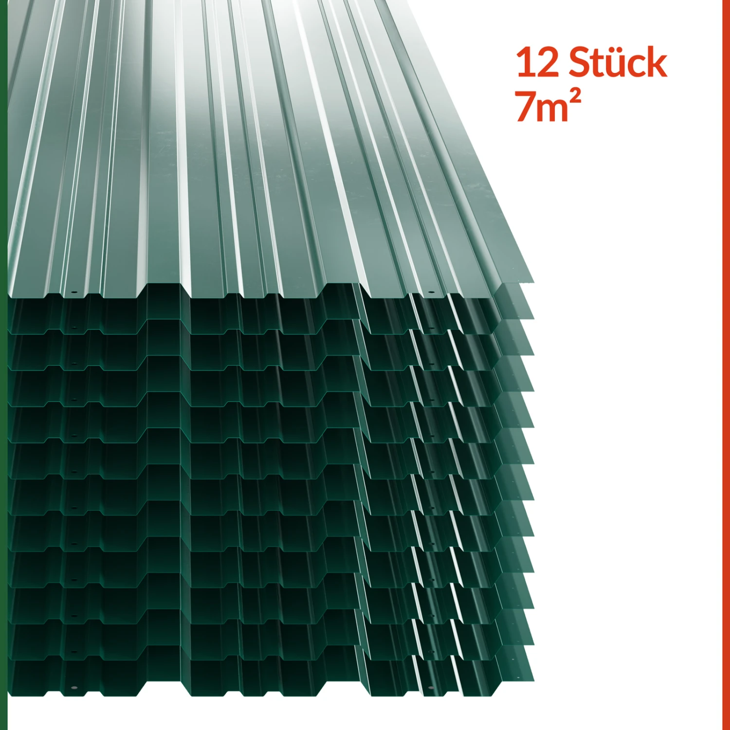 Trapezblech 12er-Set Grün 129x46cm Gelocht – Bild 9