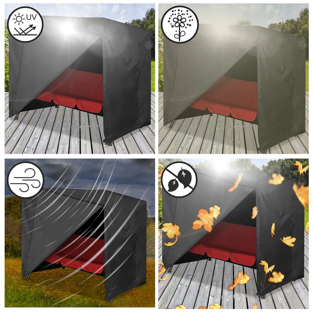 Abdeckplane Hollywoodschaukel Anthrazit 185x117x170/150cm – Bild 2