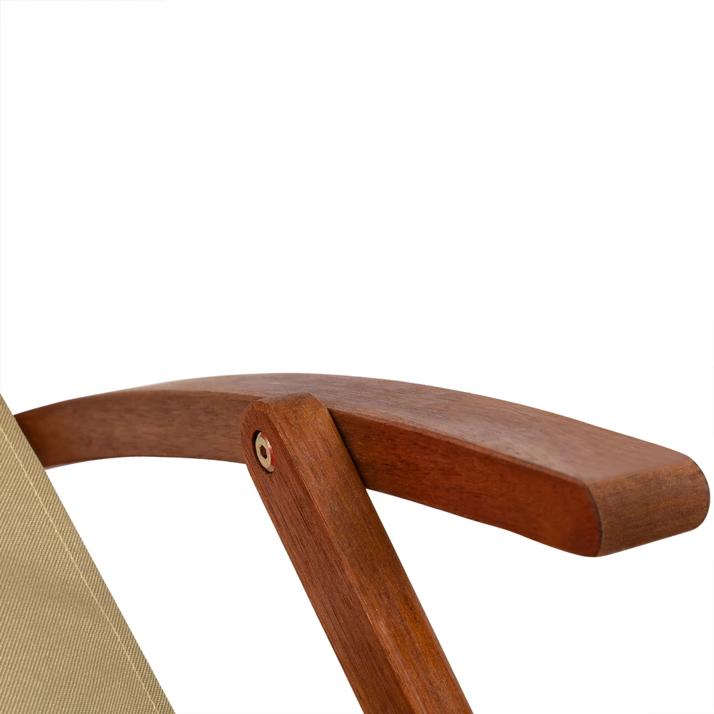 Sonnenliege Creme Akazienholz 94x60x94cm – Bild 8