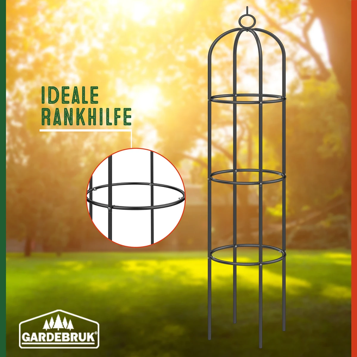 Rosensäule 2er-Set Schwarz 200x40cm – Bild 8