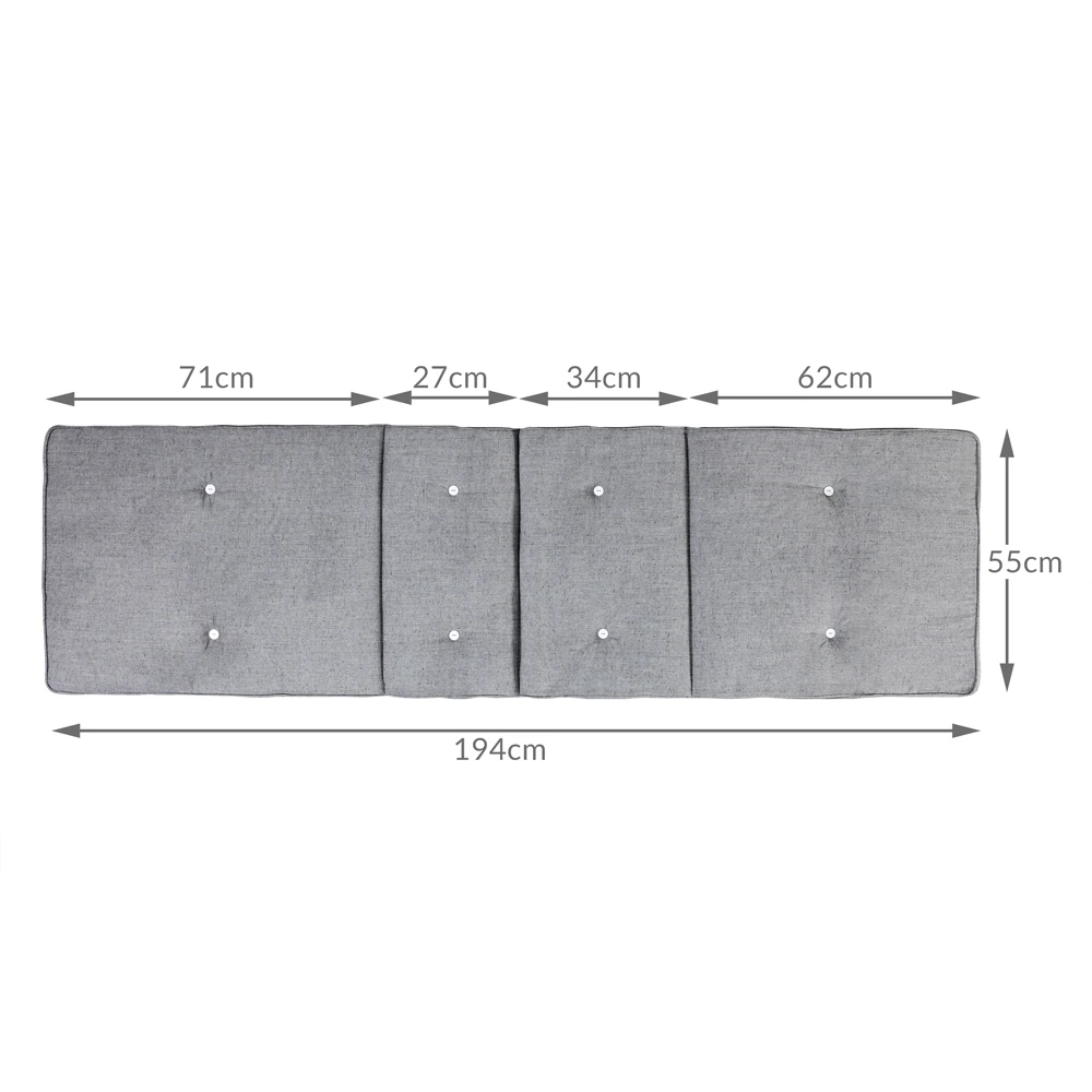 Auflage Tami Sun Grau Meliert 194x55x5cm – Bild 5