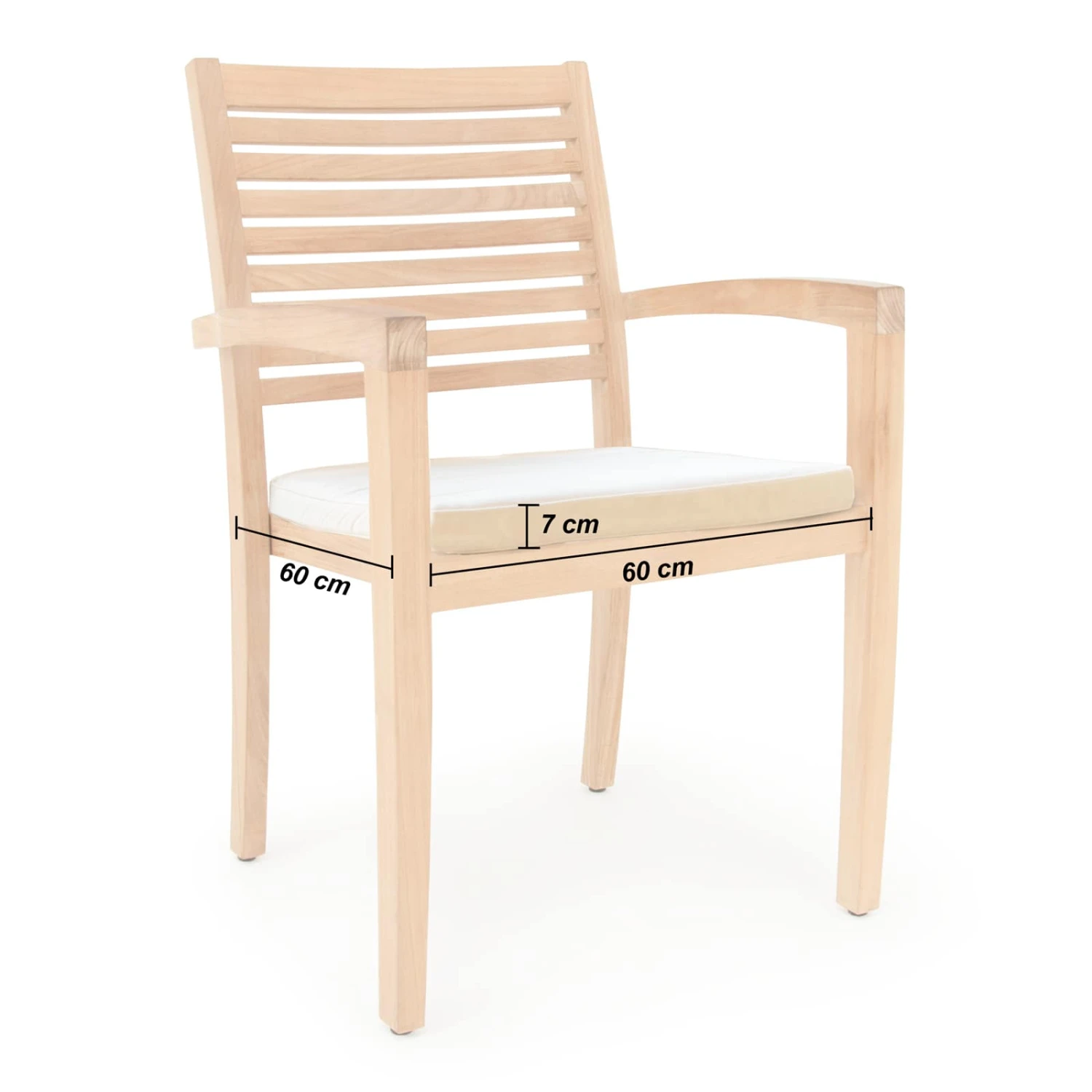 Sitzkissen Toscana 2er-Set Weiß 60x60x7cm – Bild 2