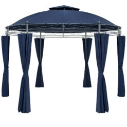 Pavillon Toscana Blau Ø3,5m UV-Schutz 50+