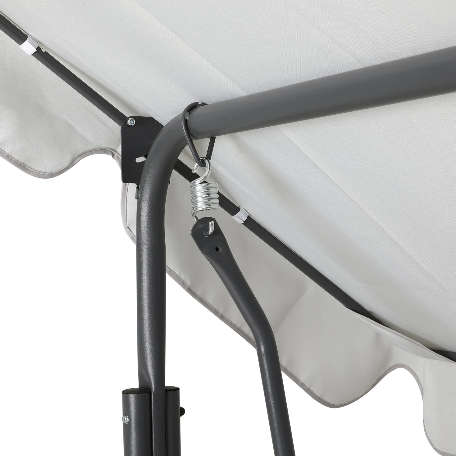 Hollywoodschaukel Hellgrau Mit Sonnendach – Bild 8