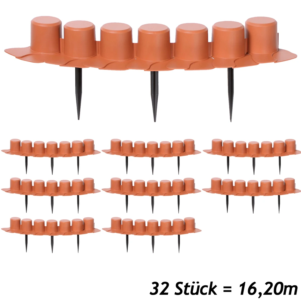 Beeteinfassung 4er-Set Terrakotta 16,2m – Bild 4