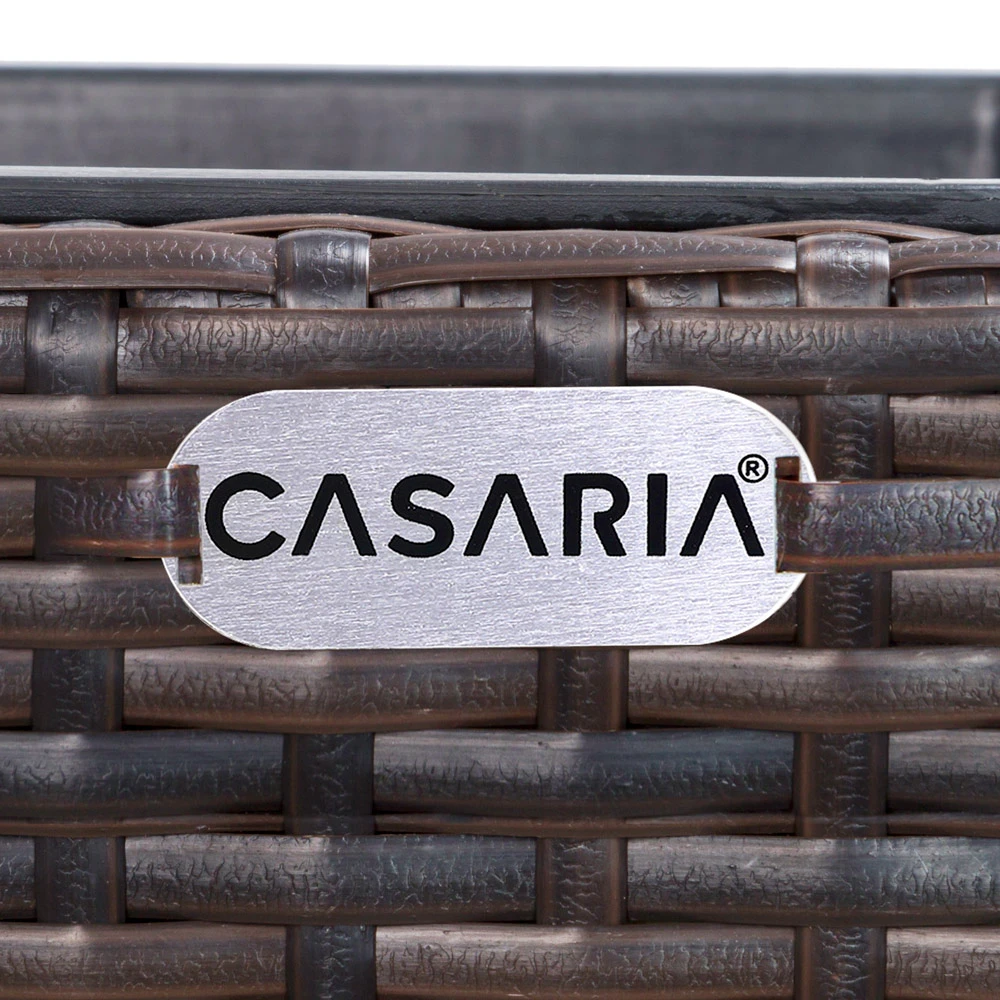 Polyrattan Blumentopf 3-tlg. Braun – Bild 4