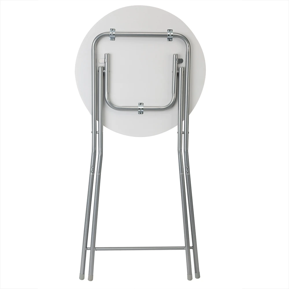 Stehtisch 2er-Set Weiß Holzdekor Ø60cm Klappbar – Bild 9