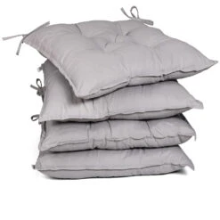 Sitzkissen 4er-Set Hellgrau 40x40x8cm