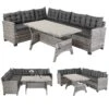 Polyrattan Ecklounge Lissabon Grau/Anthrazit Inkl. Kissen