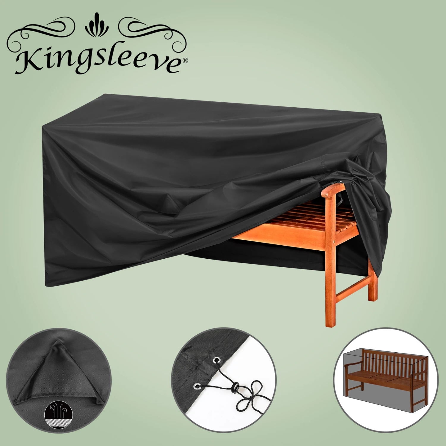 Abdeckplane Gartenbank Anthrazit 162x65x88cm – Bild 7