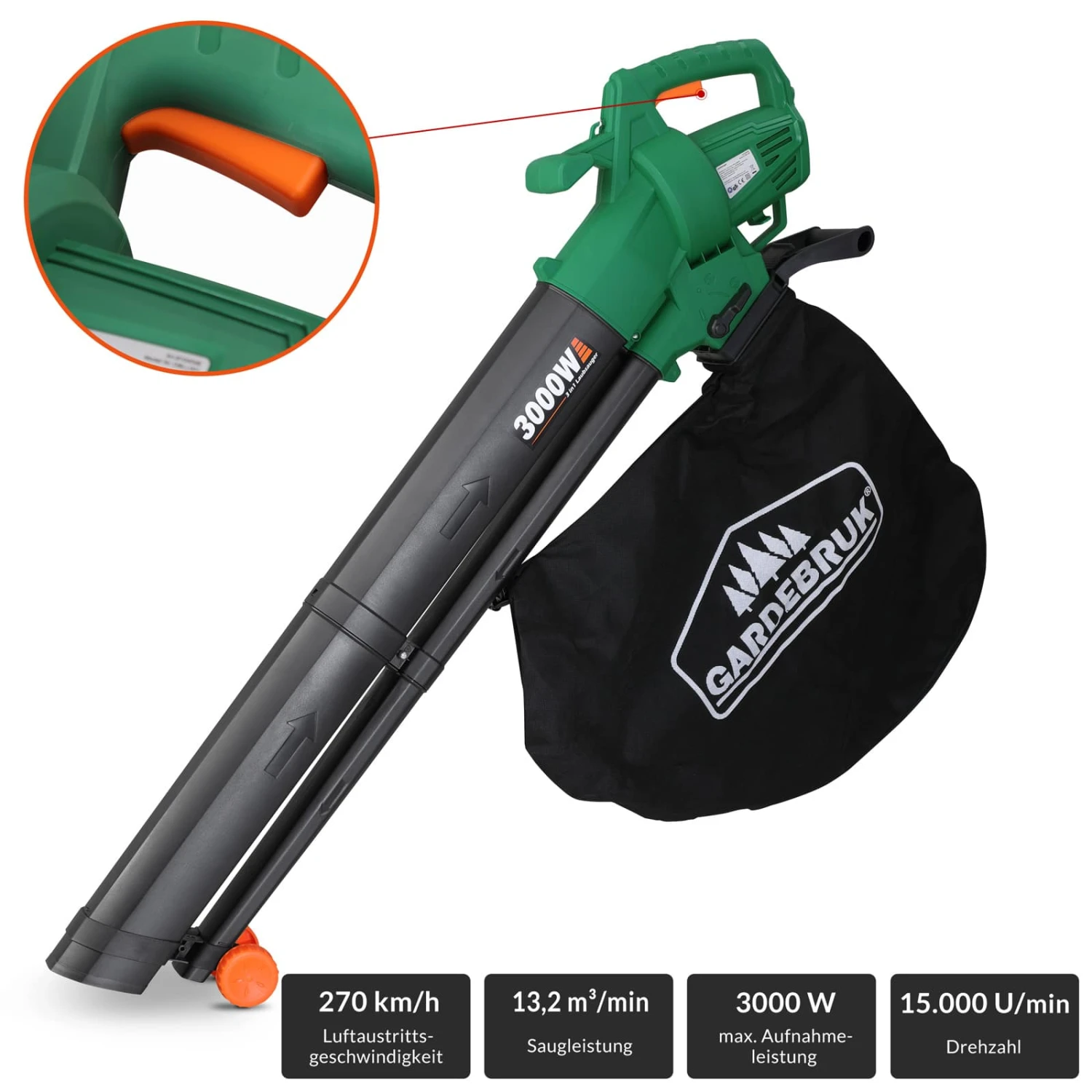 Elektrischer Laubsauger 3in1 TÜV Süd GS – Bild 2