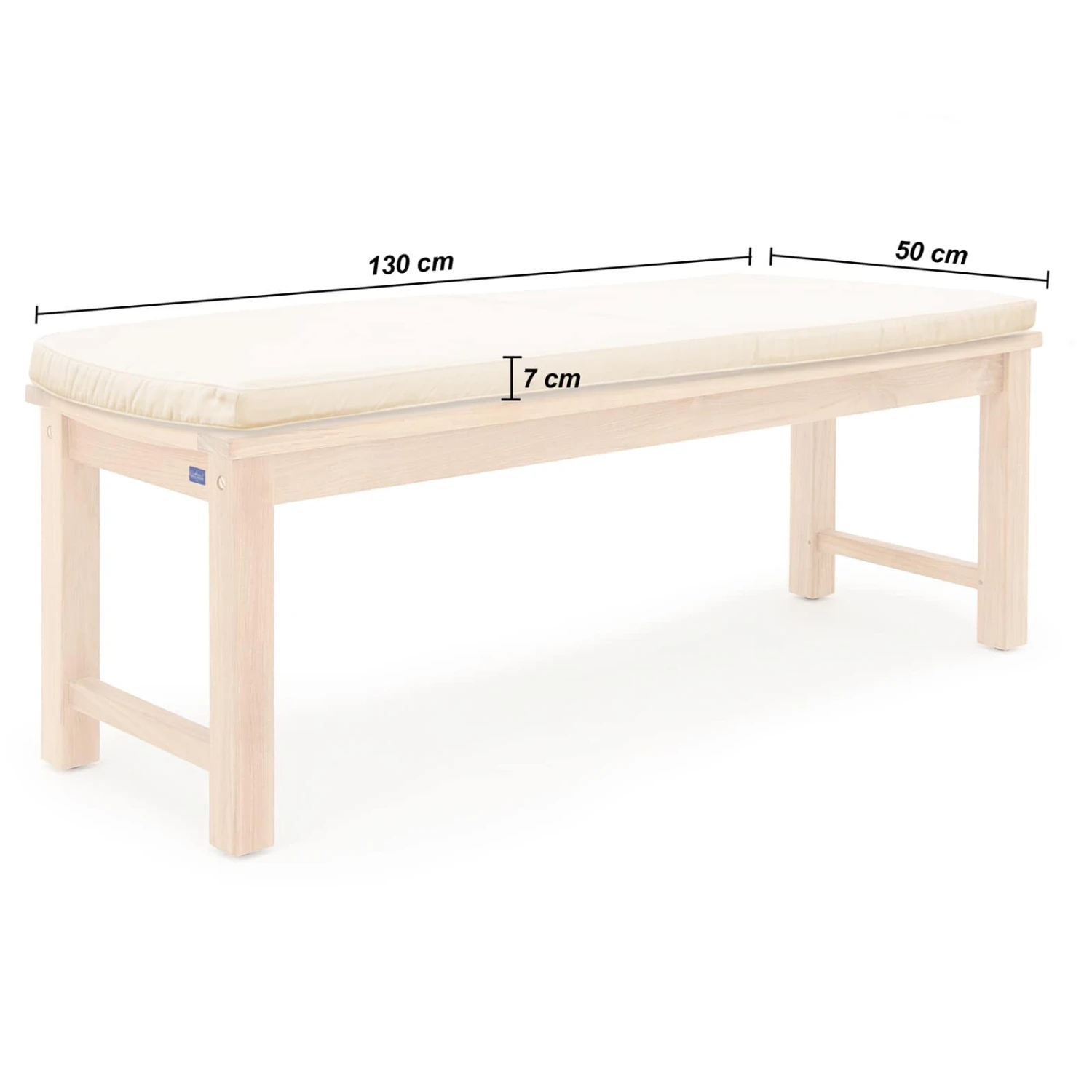 Bankauflage Toscana Weiß 130x50x7cm – Bild 2