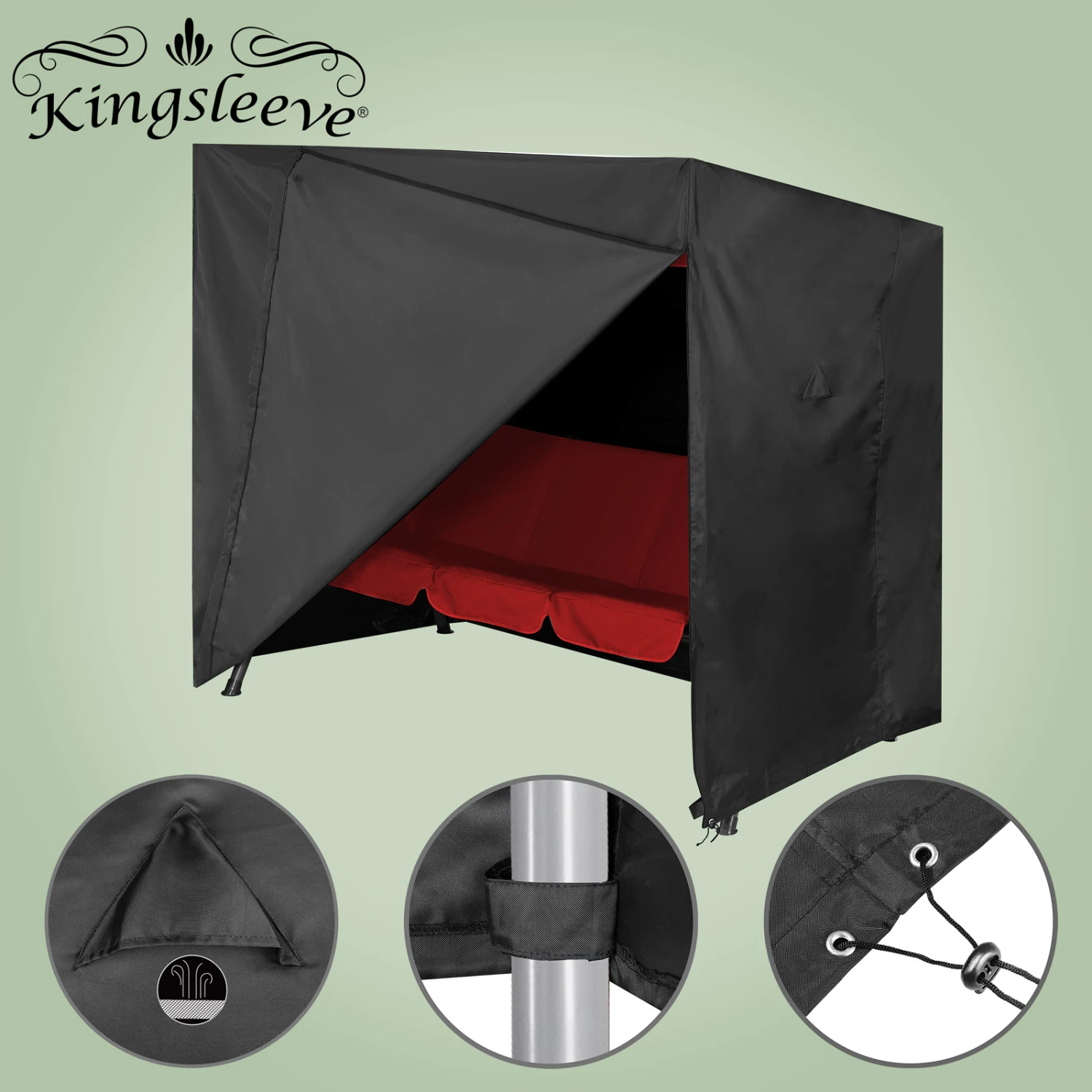 Abdeckplane Hollywoodschaukel Anthrazit 185x117x170/150cm – Bild 4