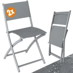 Gartenstuhl 2er-Set Grau