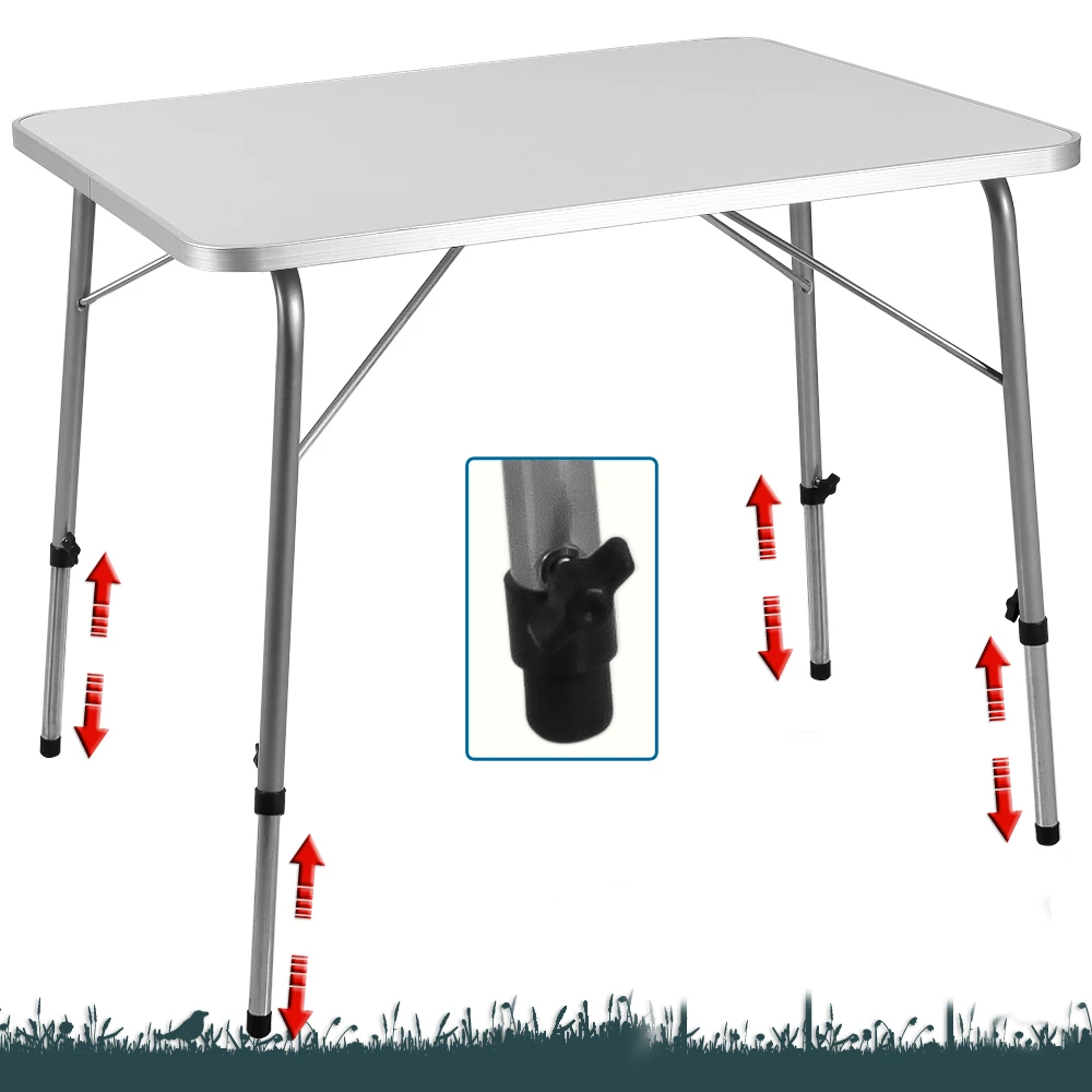 Gartentisch Silber Alu 80x54x50/69cm Klappbar – Bild 4