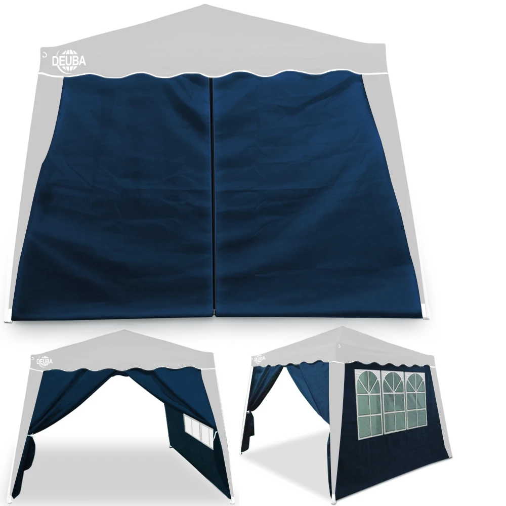 Seitenwand Faltpavillon Capri 2er-Set Blau 3x3m