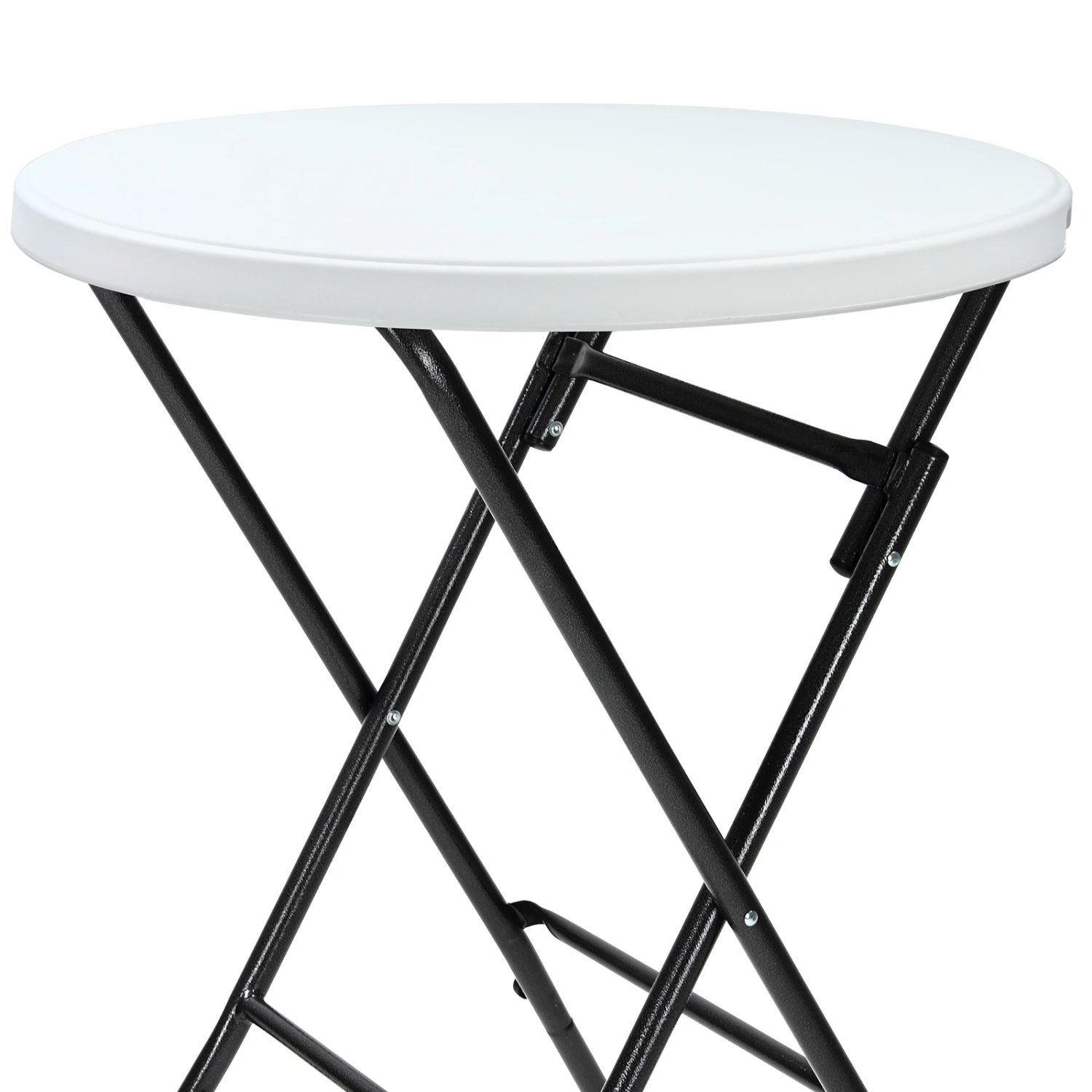 Stehtisch 2er-Set Weiß Kunststoff Ø75cm Klappbar – Bild 6