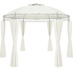 Pavillon Toscana Beige Ø3,5m UV-Schutz 50+