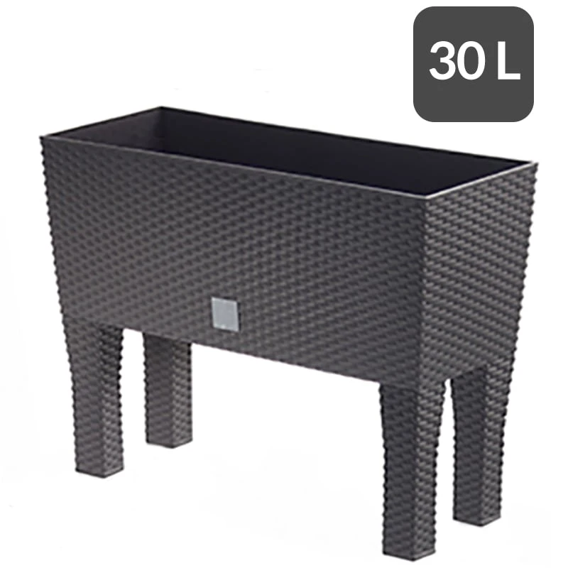 Hochbeet 2er-Set Polyrattanoptik Anthrazit 60x25x46cm – Bild 3