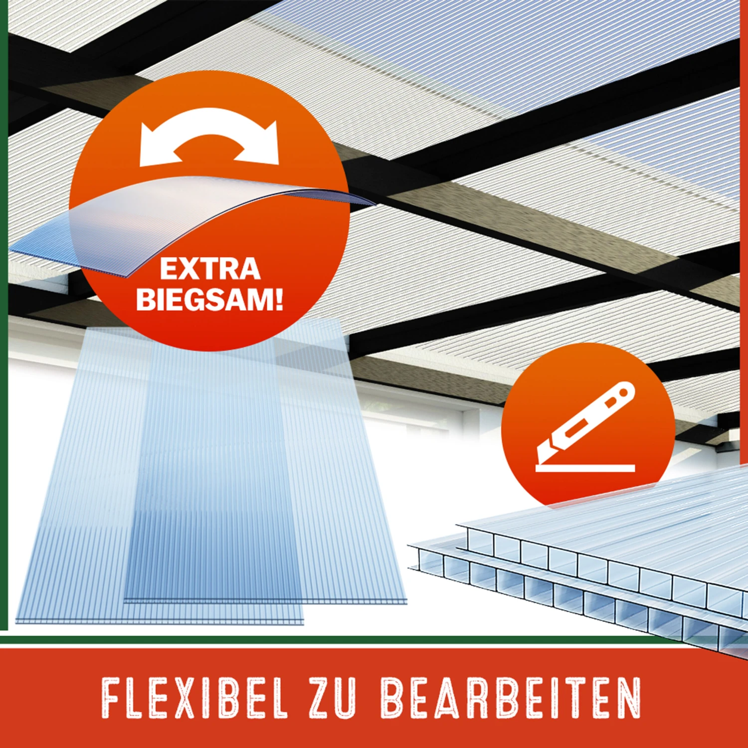 Hohlkammerstegplatten 14er-Set Transparent 10,25m² – Bild 11