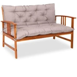 Bankauflage Mit Rückenlehne Creme Meliert 100x110x8cm