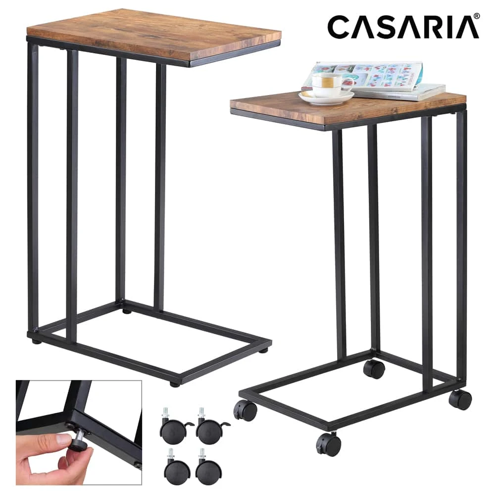 Beistelltisch Schwarz 50x35x65/70cm Mit Rollen