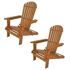 Liegestuhl Adirondack 2er-Set Akazienholz Klappbar