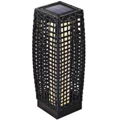 LED Solarleuchte Polyrattan 50cm