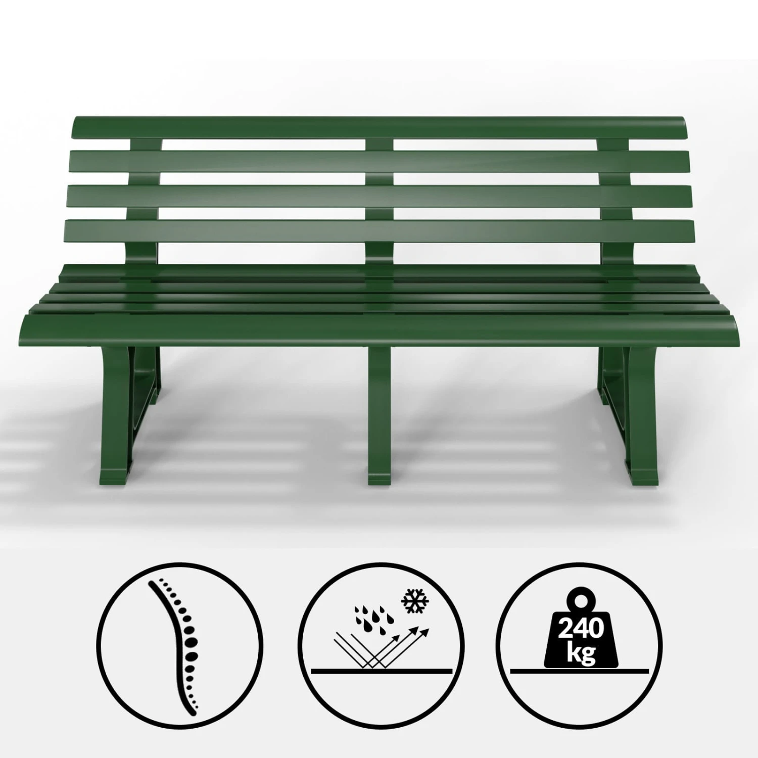 Gartenbank Orchidea Grün 145x49x74cm – Bild 3