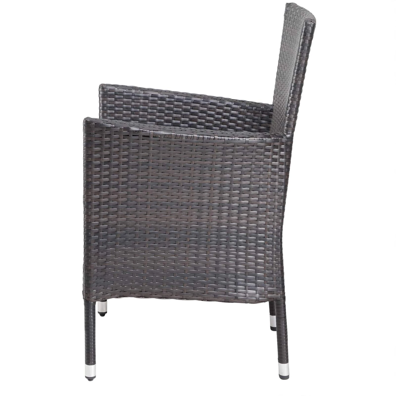 Polyrattan Gartenstuhl 6er-Set Braun Stapelbar – Bild 7