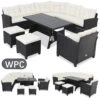 Polyrattan Ecklounge Schwarz/Creme Inkl. Kissen