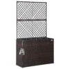 Polyrattan Blumenkasten Mit Rankgitter Braun
