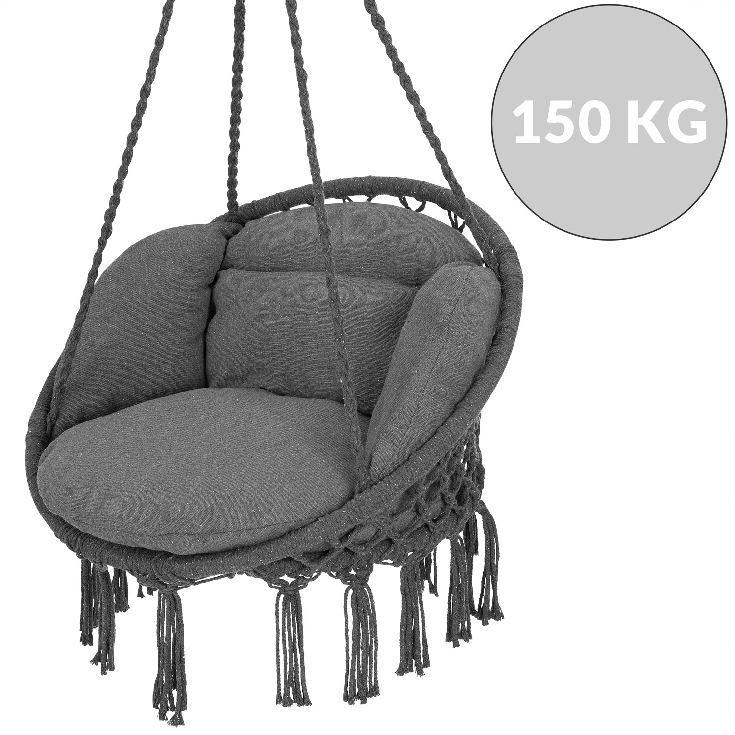 Hängesessel Anthrazit 80x60x140cm – Bild 4